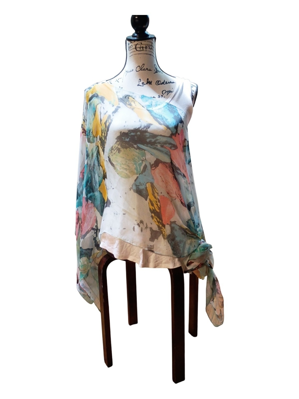 #1174 Watercolor Sheer Blouse -